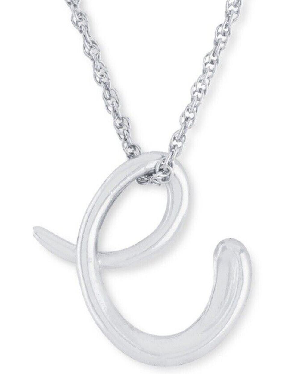 Sterling Silver 'E' Initial Pendant Necklace Style Elegant Fashion Stunning NEW